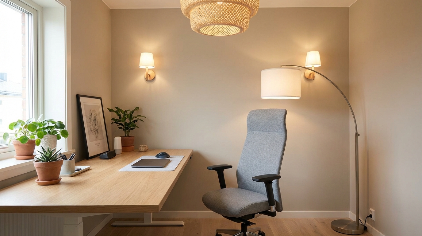 Kodukontori valgustus: kuidas luua tervislikku ja produktiivset töökeskkonda Kodukontori valgustus: kuidas luua tervislikku ja produktiivset töökeskkonda